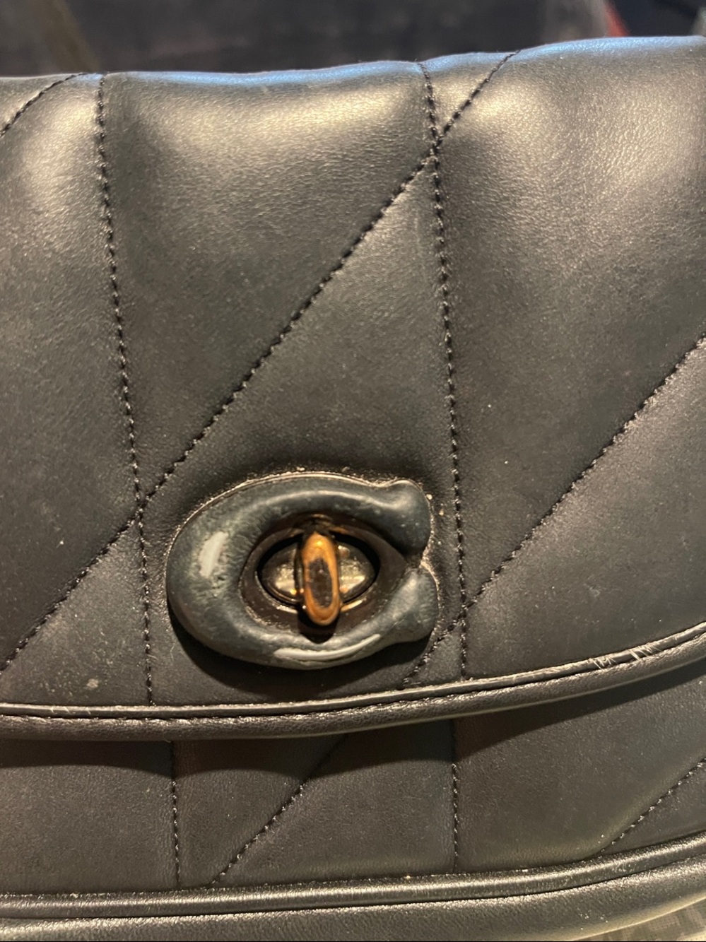 Coach Quilted Leather Chain Shoulder Bag in Black - Picture 3 of 4